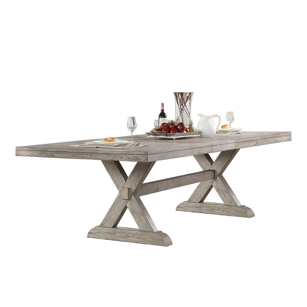 ACME 72860 Rocky Dining Table, Gray Oak (1Set/2Ctn)