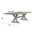 ACME 72860 Rocky Dining Table, Gray Oak (1Set/2Ctn)