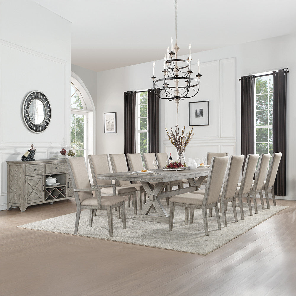 ACME 72860 Rocky Dining Table, Gray Oak (1Set/2Ctn)