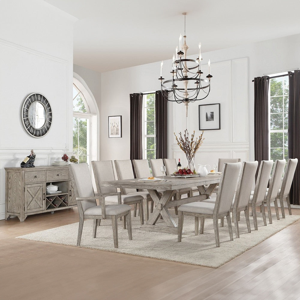 ACME 72860 Rocky Dining Table, Gray Oak (1Set/2Ctn)