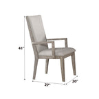 ACME 72863 Rocky Arm Chair (Set-2), Fabric & Gray Oak
