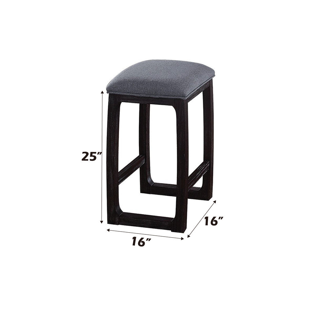 ACME 72937 Razo Counter Height Stool (1 Piece), Fabric & Weathered Espresso