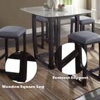 ACME 72937 Razo Counter Height Stool (1 Piece), Fabric & Weathered Espresso