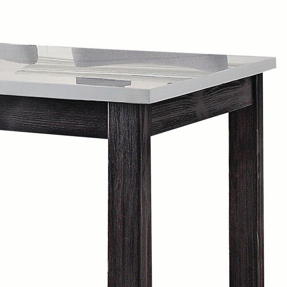 ACME 72940 Yelena Counter Height Table, Marble & Weathered Espresso