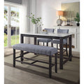 ACME 72943 Yelena Counter Height Bench, Fabric & Weathered Espresso