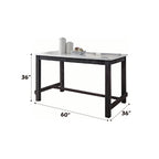ACME 72940 Yelena Counter Height Table, Marble & Weathered Espresso