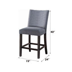 ACME 72942 Yelena Counter Height Chair (Set-2), Fabric & Weathered Espresso