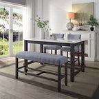 ACME 72942 Yelena Counter Height Chair (Set-2), Fabric & Weathered Espresso