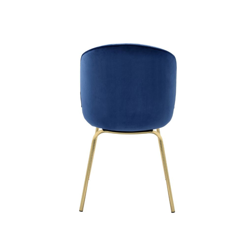 ACME 72947 Chuchip Side Chair (Set-2), Blue Velvet & Gold