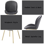 ACME 72948 Chuchip Side Chair (Set-2), Gray Velvet & Gold
