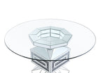 ACME 72955 Noralie Dining Table, Clear Glass, Mirrored & Faux Diamonds