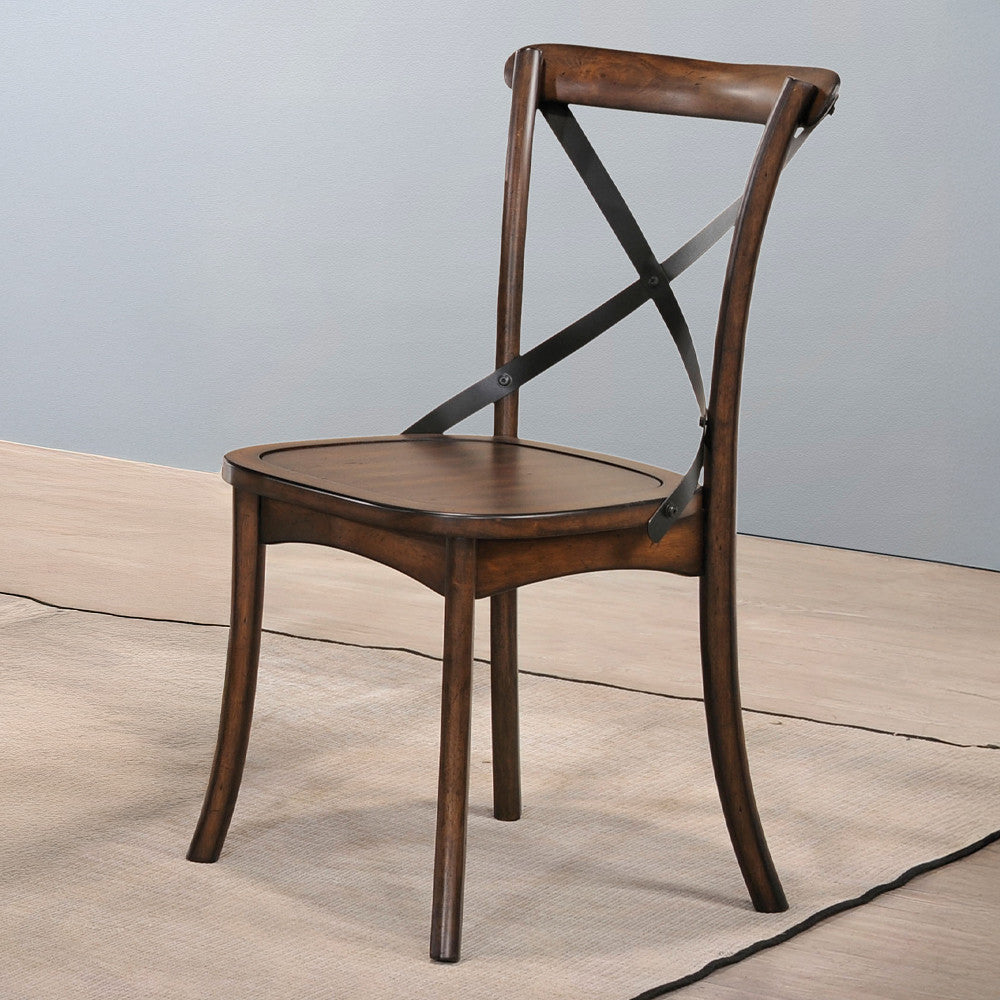 ACME 73032 Kaelyn Side Chair (Set-2), Dark Oak & Black