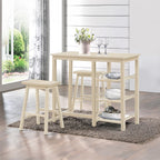 ACME 73052 Nyssa 3 Piece Pack Counter Height Set, Buttermilk
