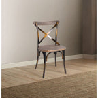 ACME 73077 Zaire Side Chair (1 Piece), Antique Copper & Antique Oak