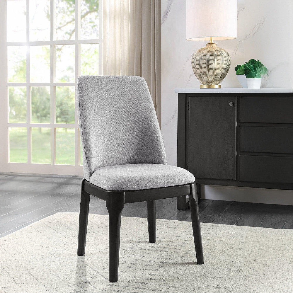 ACME 73172 Madan Side Chair (Set-2), Light Gray Linen & Gray Oak