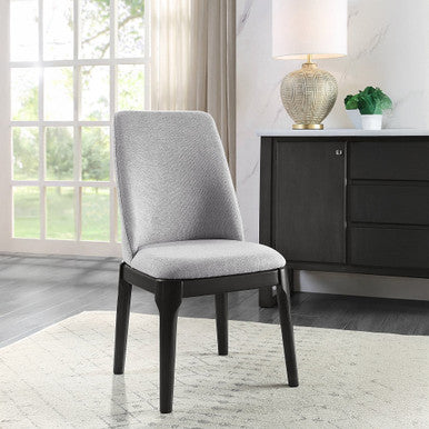 ACME 73172 Madan Side Chair (Set-2), Light Gray Linen & Gray Oak