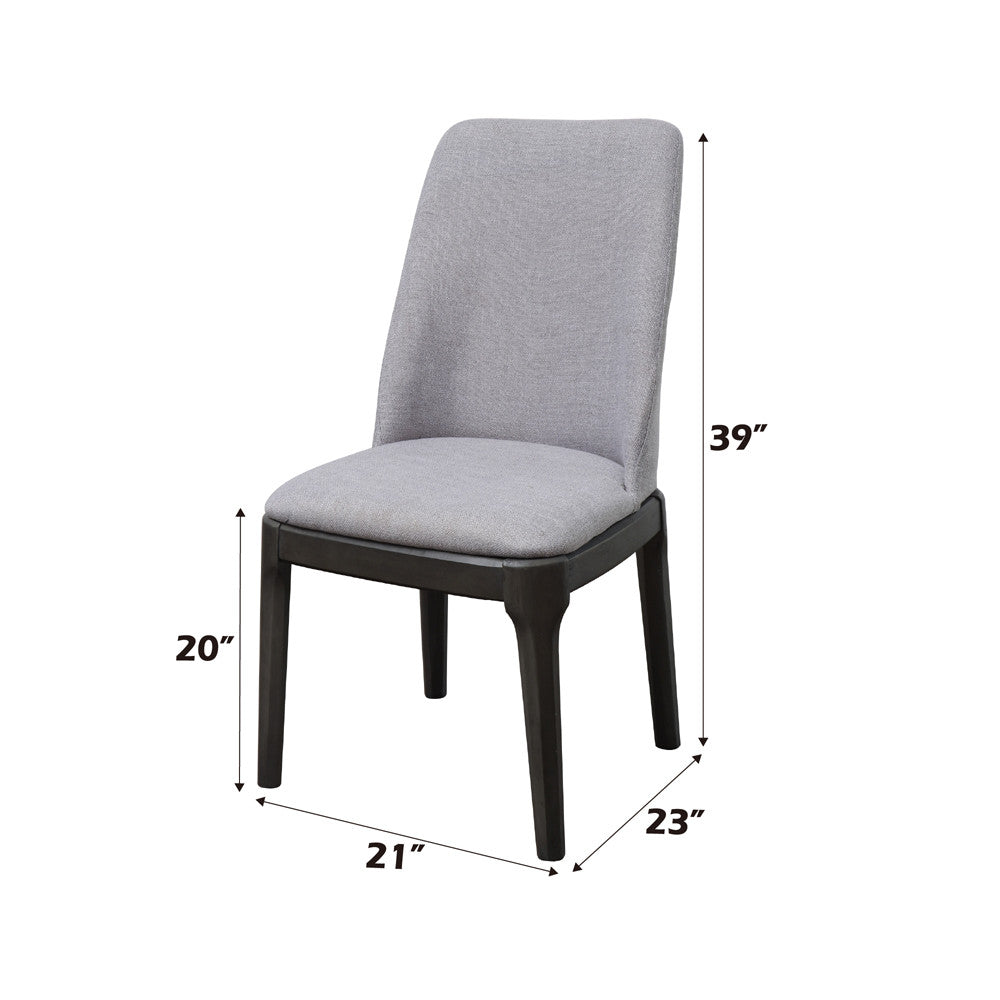 ACME 73172 Madan Side Chair (Set-2), Light Gray Linen & Gray Oak