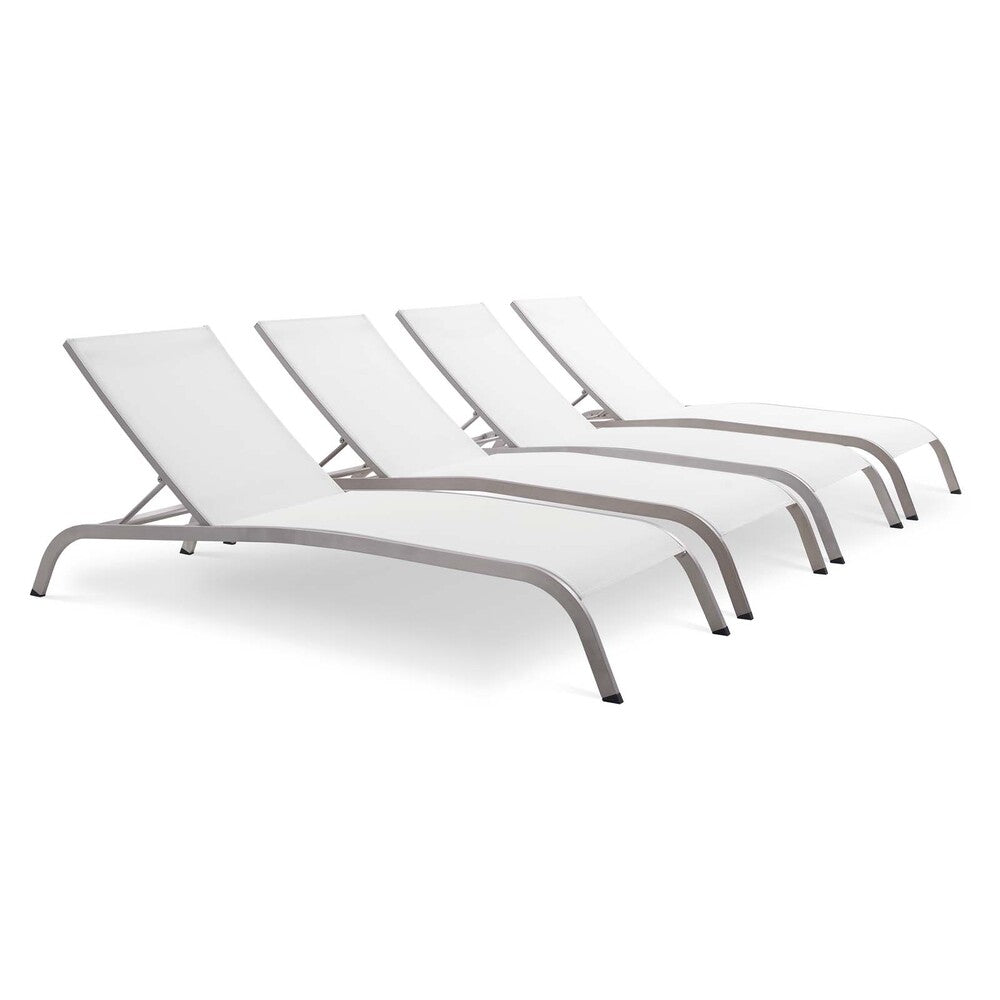Modway EEI-4007 Savannah Outdoor Patio Mesh Chaise Lounge Set of 4