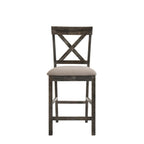 ACME 73832 Martha II Counter Height Chair (Set-2), Tan Linen & Weathered Gray