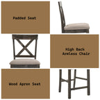 ACME 73832 Martha II Counter Height Chair (Set-2), Tan Linen & Weathered Gray