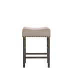 ACME 73833 Martha II Counter Height Stool (Set-2), Tan Linen & Weathered Gray