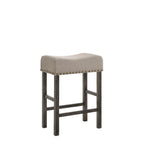 ACME 73833 Martha II Counter Height Stool (Set-2), Tan Linen & Weathered Gray