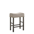 ACME 73833 Martha II Counter Height Stool (Set-2), Tan Linen & Weathered Gray