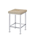 ACME 74007 Raine Counter High Stool, Beige Velvet & Chrome Finish