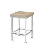 ACME 74007 Raine Counter High Stool, Beige Velvet & Chrome Finish