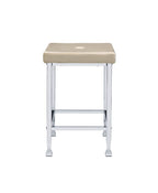 ACME 74007 Raine Counter High Stool, Beige Velvet & Chrome Finish