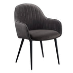 ACME 74011 Caspian Side Chair, Dark Gray Fabric & Black Finish