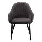 ACME 74011 Caspian Side Chair, Dark Gray Fabric & Black Finish