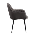 ACME 74011 Caspian Side Chair, Dark Gray Fabric & Black Finish