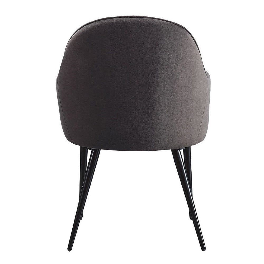 ACME 74011 Caspian Side Chair, Dark Gray Fabric & Black Finish