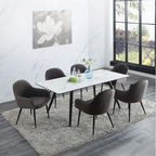 ACME 74011 Caspian Side Chair, Dark Gray Fabric & Black Finish
