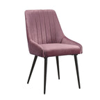 ACME 74012 Caspian Side Chair, Pink Fabric & Black Finish