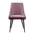 ACME 74012 Caspian Side Chair, Pink Fabric & Black Finish