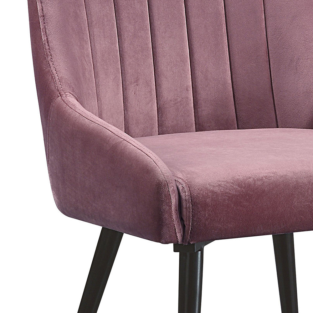 ACME 74012 Caspian Side Chair, Pink Fabric & Black Finish
