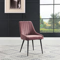 ACME 74012 Caspian Side Chair, Pink Fabric & Black Finish