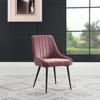 ACME 74012 Caspian Side Chair, Pink Fabric & Black Finish
