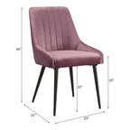 ACME 74012 Caspian Side Chair, Pink Fabric & Black Finish