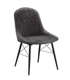 ACME 74016 Abraham Side Chair, Gray Fabric & Black Finish