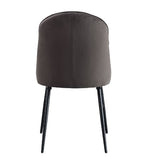 ACME 74016 Abraham Side Chair, Gray Fabric & Black Finish