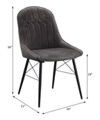 ACME 74016 Abraham Side Chair, Gray Fabric & Black Finish
