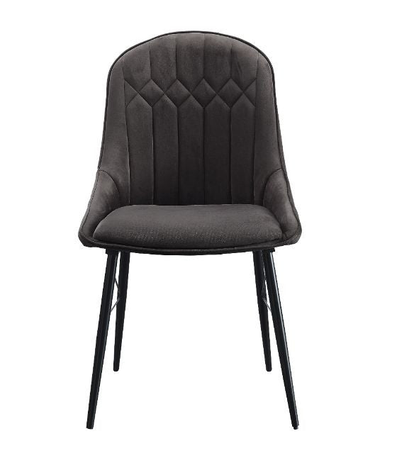 ACME 74016 Abraham Side Chair, Gray Fabric & Black Finish