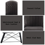 ACME 74016 Abraham Side Chair, Gray Fabric & Black Finish