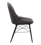 ACME 74016 Abraham Side Chair, Gray Fabric & Black Finish