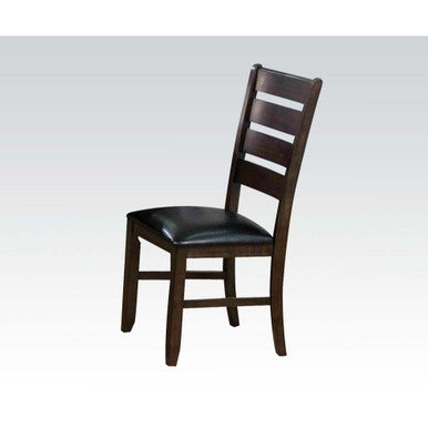 ACME 74624 Urbana Side Chair (Set-2), Black PU & Espresso