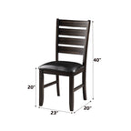 ACME 74624 Urbana Side Chair (Set-2), Black PU & Espresso  1