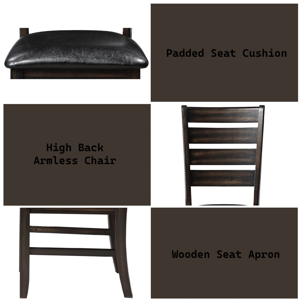 ACME 74624 Urbana Side Chair (Set-2), Black PU & Espresso  2